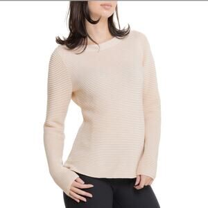 Lole Weekender Women's Ivory Knit Sweater M Long Sleeve tie back New With tags